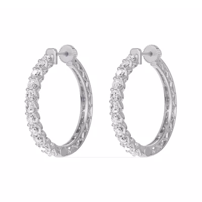 Unity Prong Hoop Lab Earrings (2 ct. tw.)
