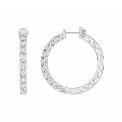 Unity Prong Hoop Lab Earrings (2 ct. tw.)