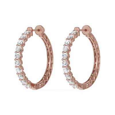 Unity Prong Hoop Lab Earrings (3 ct. tw.)