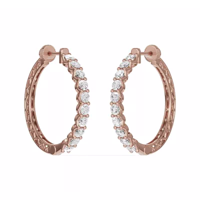 Unity Prong Hoop Lab Earrings (3 ct. tw.)