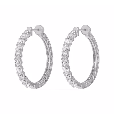 Unity Prong Hoop Earrings (3 ct. tw.)