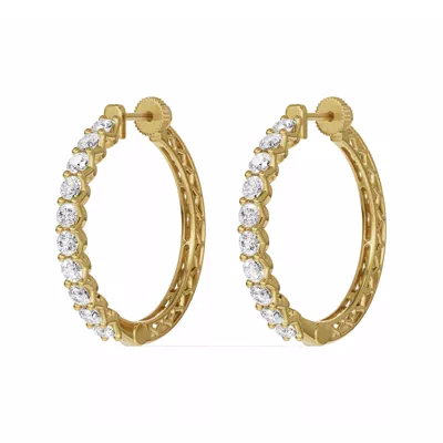 Unity Prong Hoop Lab Earrings (3 ct. tw.)