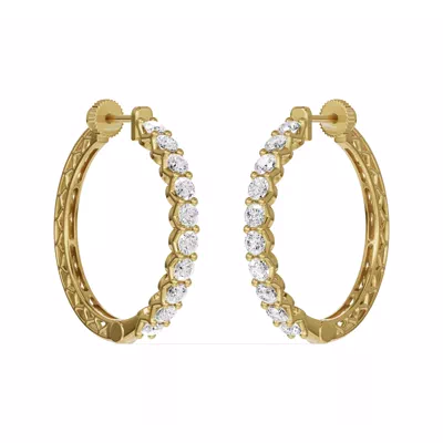 Unity Prong Hoop Lab Earrings (3 ct. tw.)