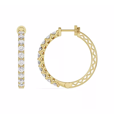 Unity Prong Hoop Lab Earrings (3 ct. tw.)