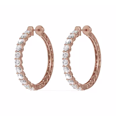 Unity Prong Hoop Earrings (4 ct. tw.)