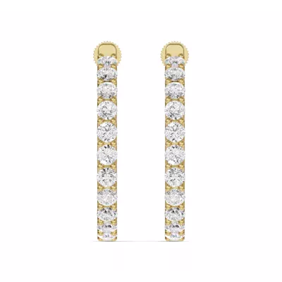 Unity Prong Hoop Lab Earrings (4 ct. tw.)