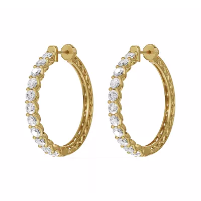 Unity Prong Hoop Earrings (4 ct. tw.)