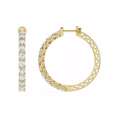 Unity Prong Hoop Earrings (4 ct. tw.)