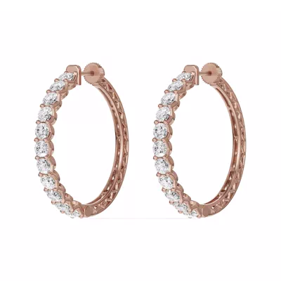 Unity Prong Hoop Lab Earrings (5 ct. tw.)