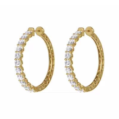 Unity Prong Hoop Lab Earrings (5 ct. tw.)