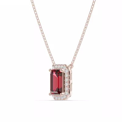 Emerald Garnet Lab Diamond Halo Pendant