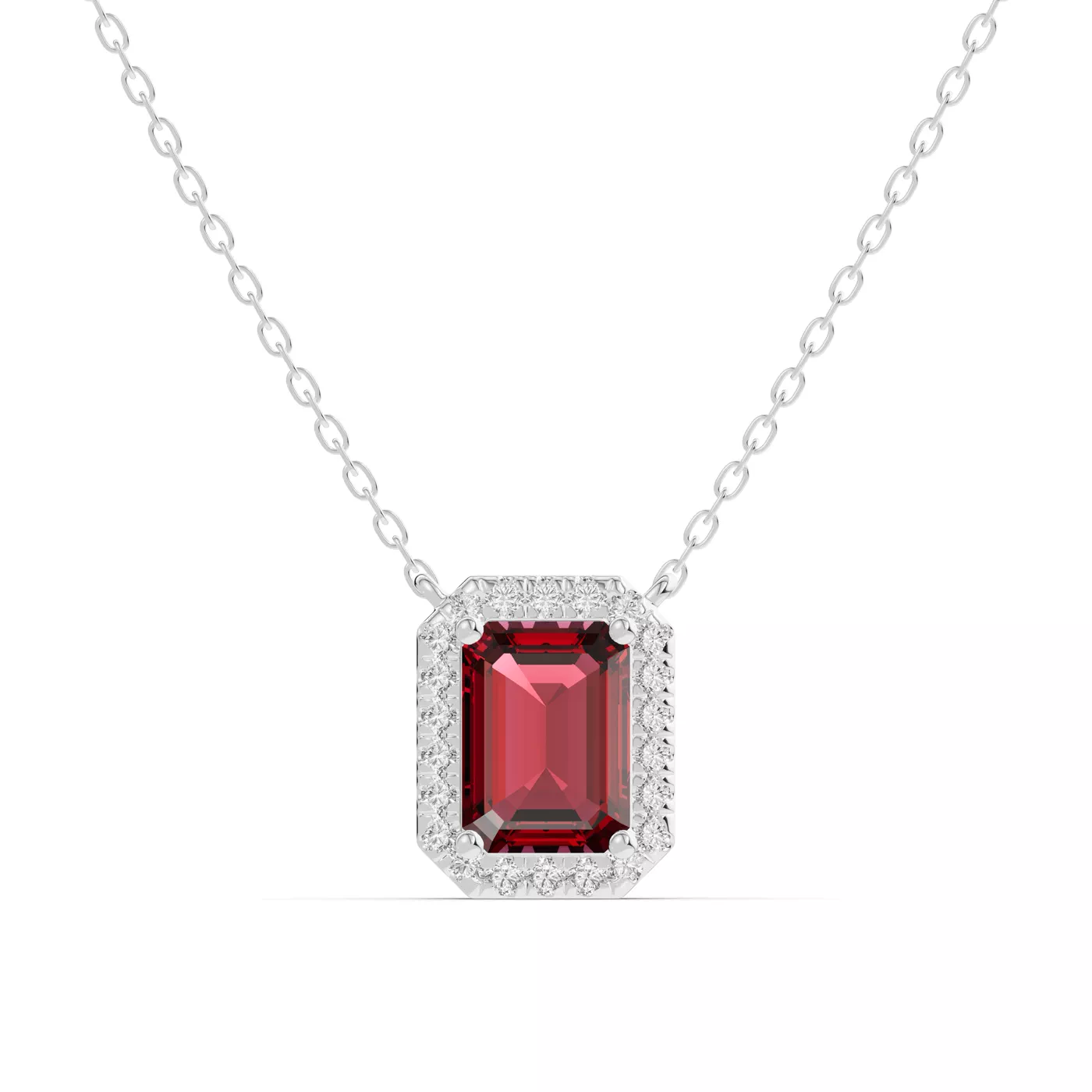 Halo Amplification 14K White Gold Engagement Ring