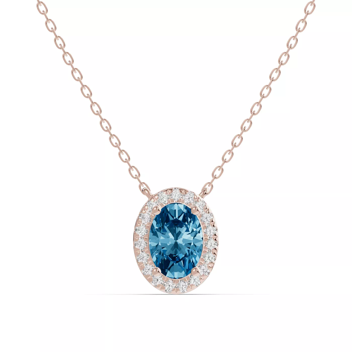 Halo Amplification 14K Rose Gold Engagement Ring