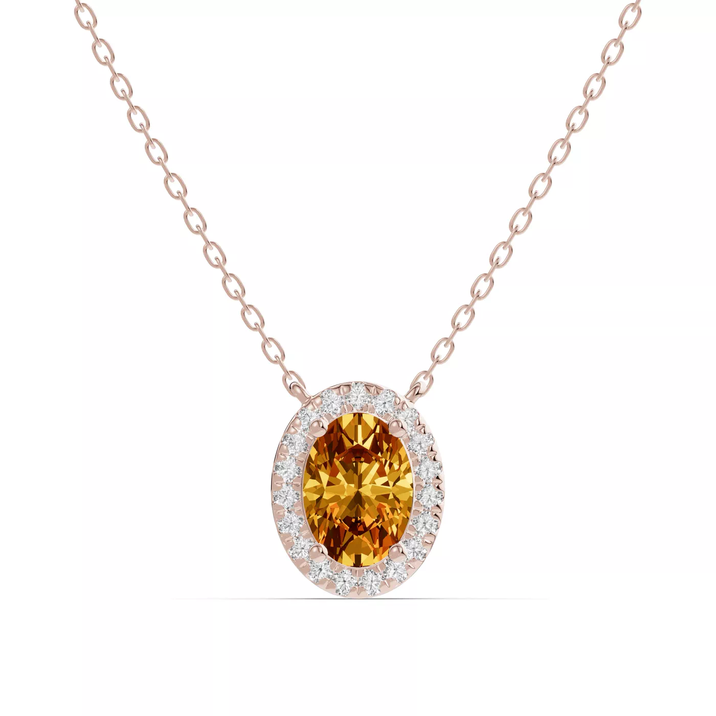 Halo Amplification 14K Rose Gold Engagement Ring