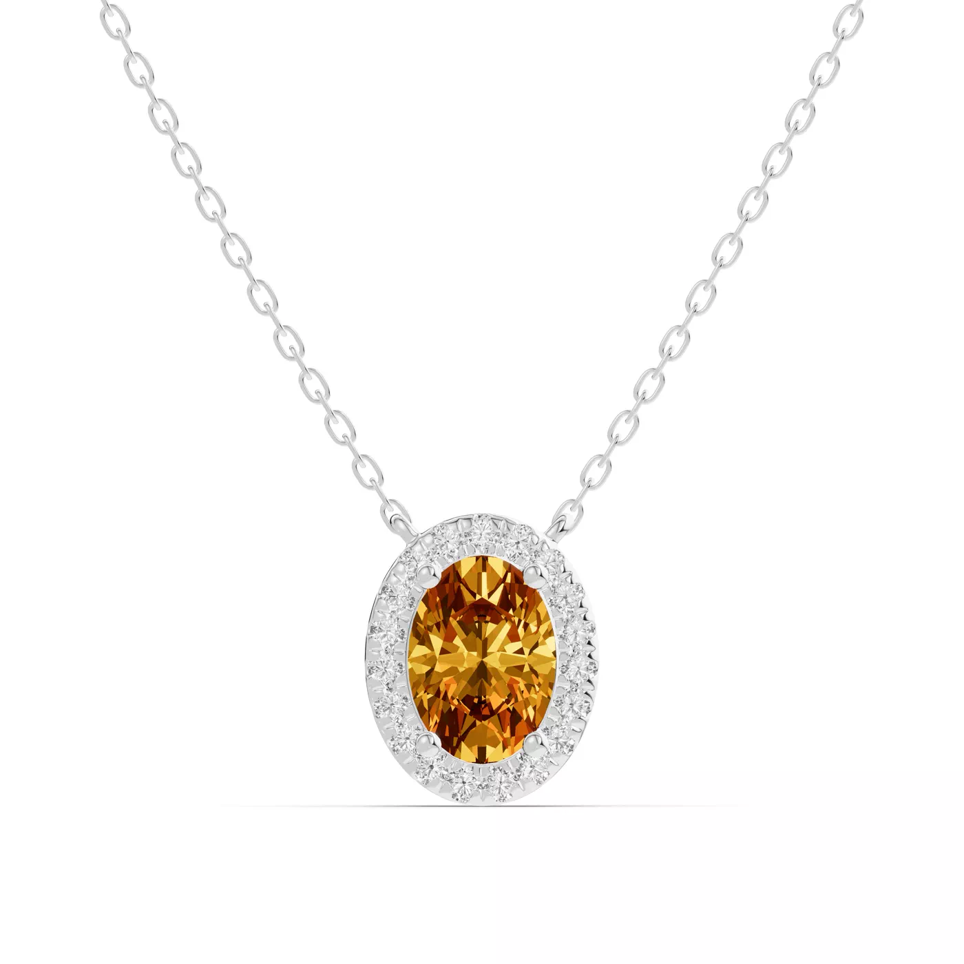 Halo Amplification 14K White Gold Engagement Ring