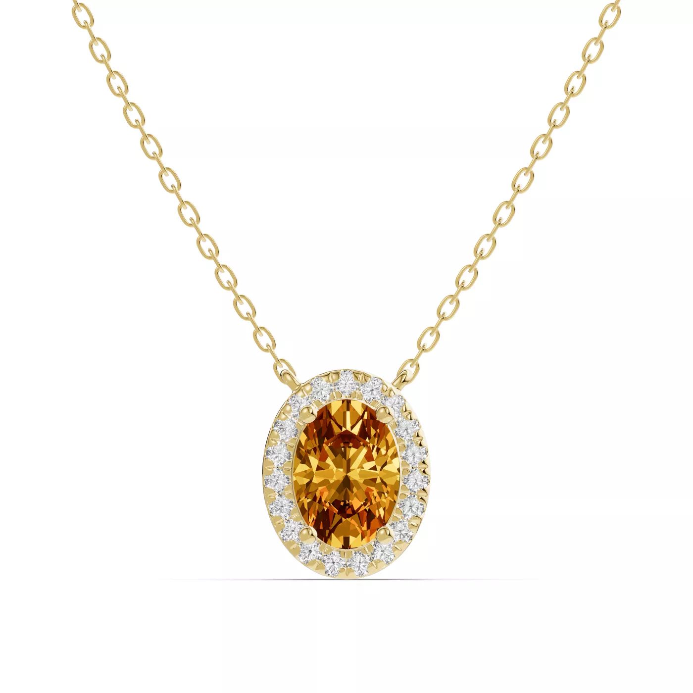 Halo Amplification 14K Yellow Gold Engagement Ring