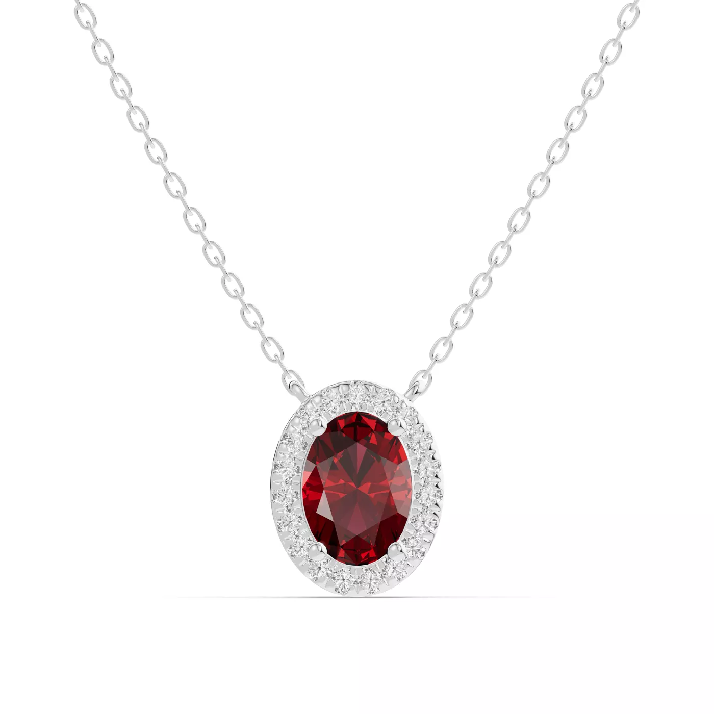 Halo Amplification 14K White Gold Engagement Ring