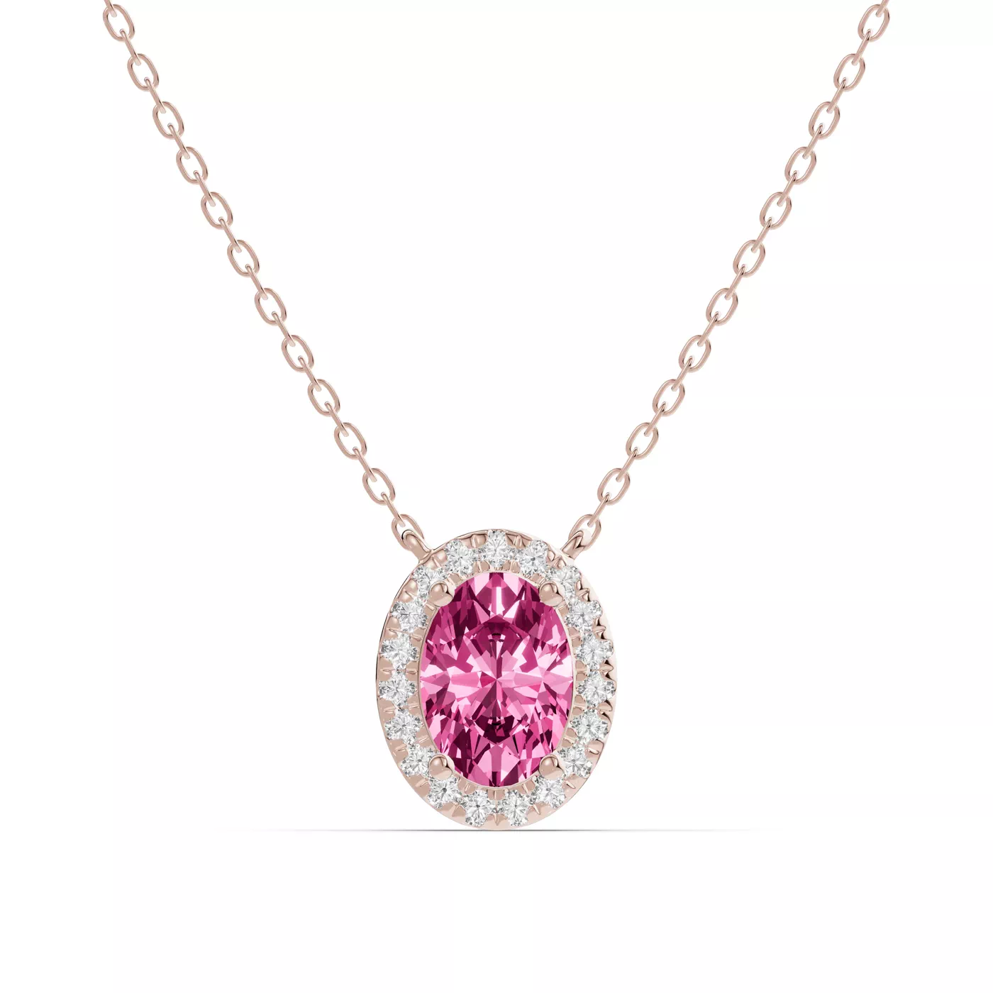 Halo Amplification 14K Rose Gold Engagement Ring