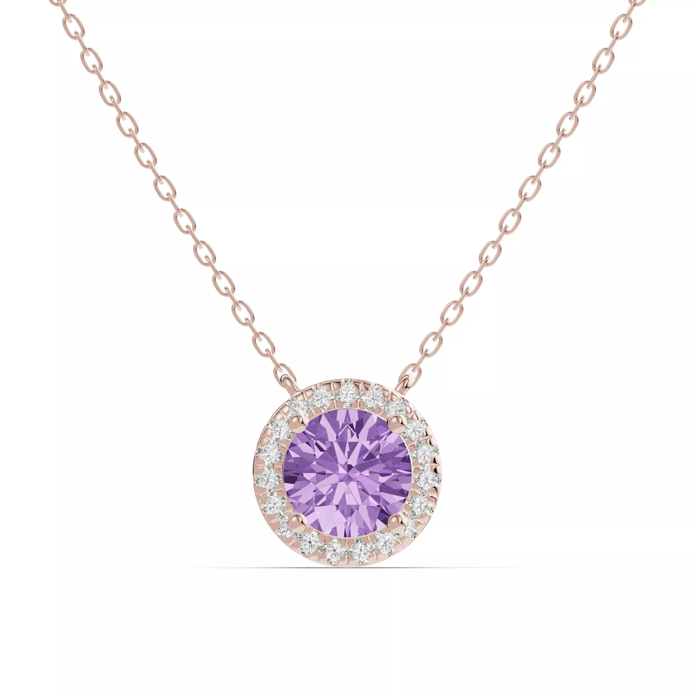Halo Amplification 14K Rose Gold Engagement Ring