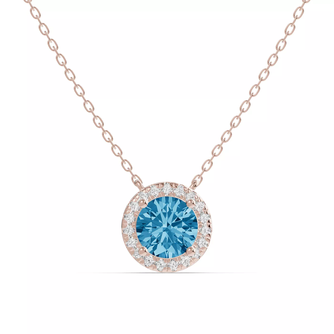 Halo Amplification 14K Rose Gold Engagement Ring