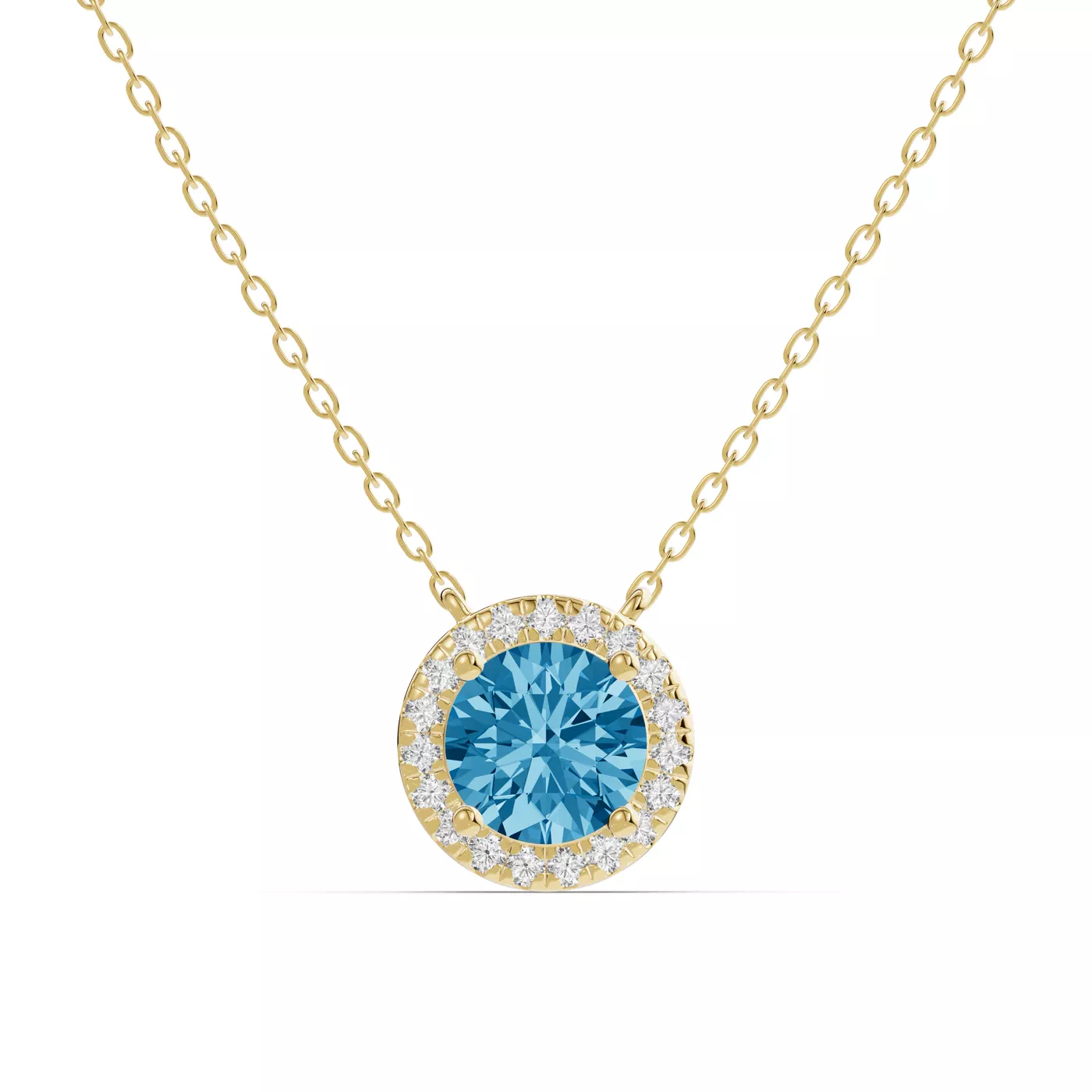 Halo Amplification 14K Yellow Gold Engagement Ring