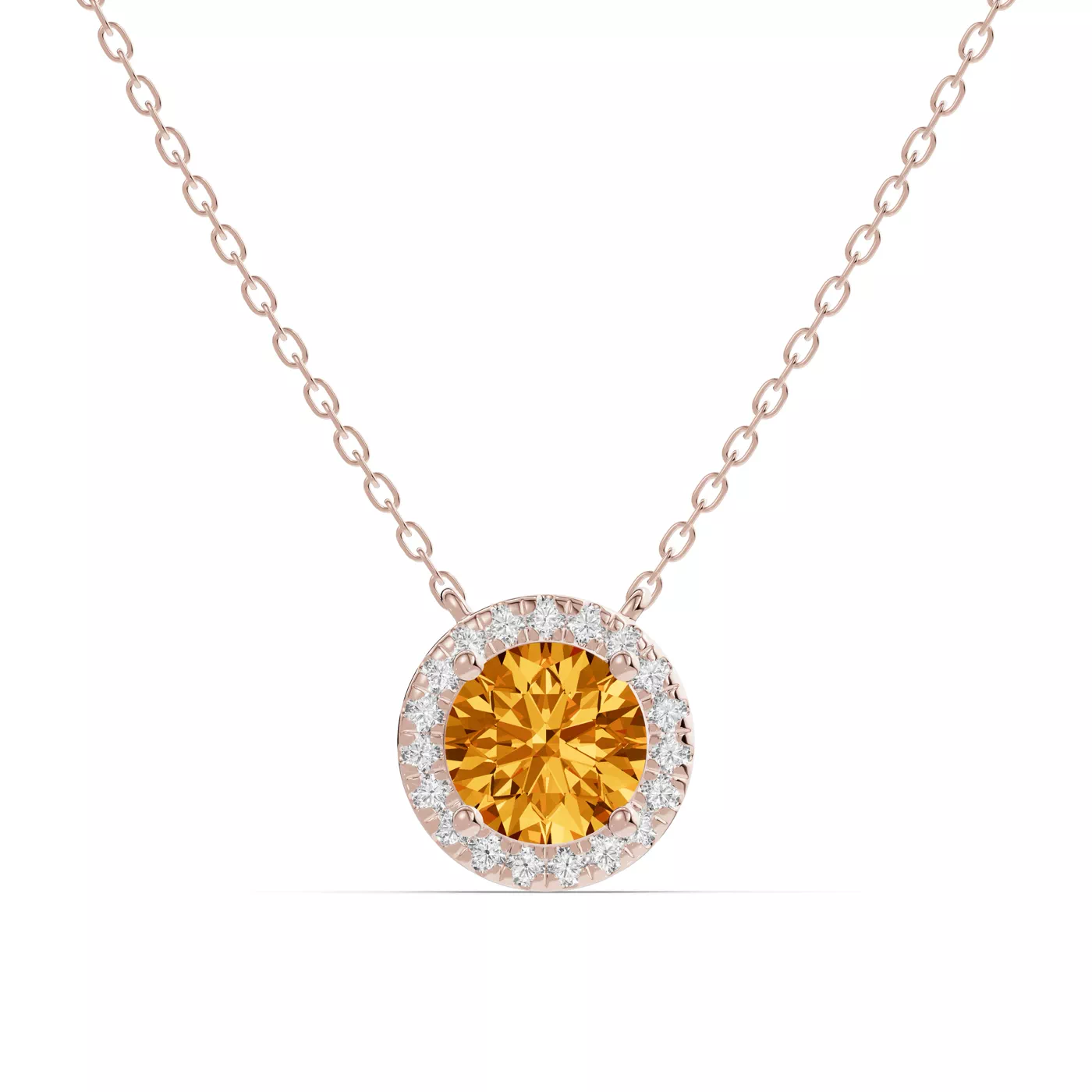 Halo Amplification 14K Rose Gold Engagement Ring