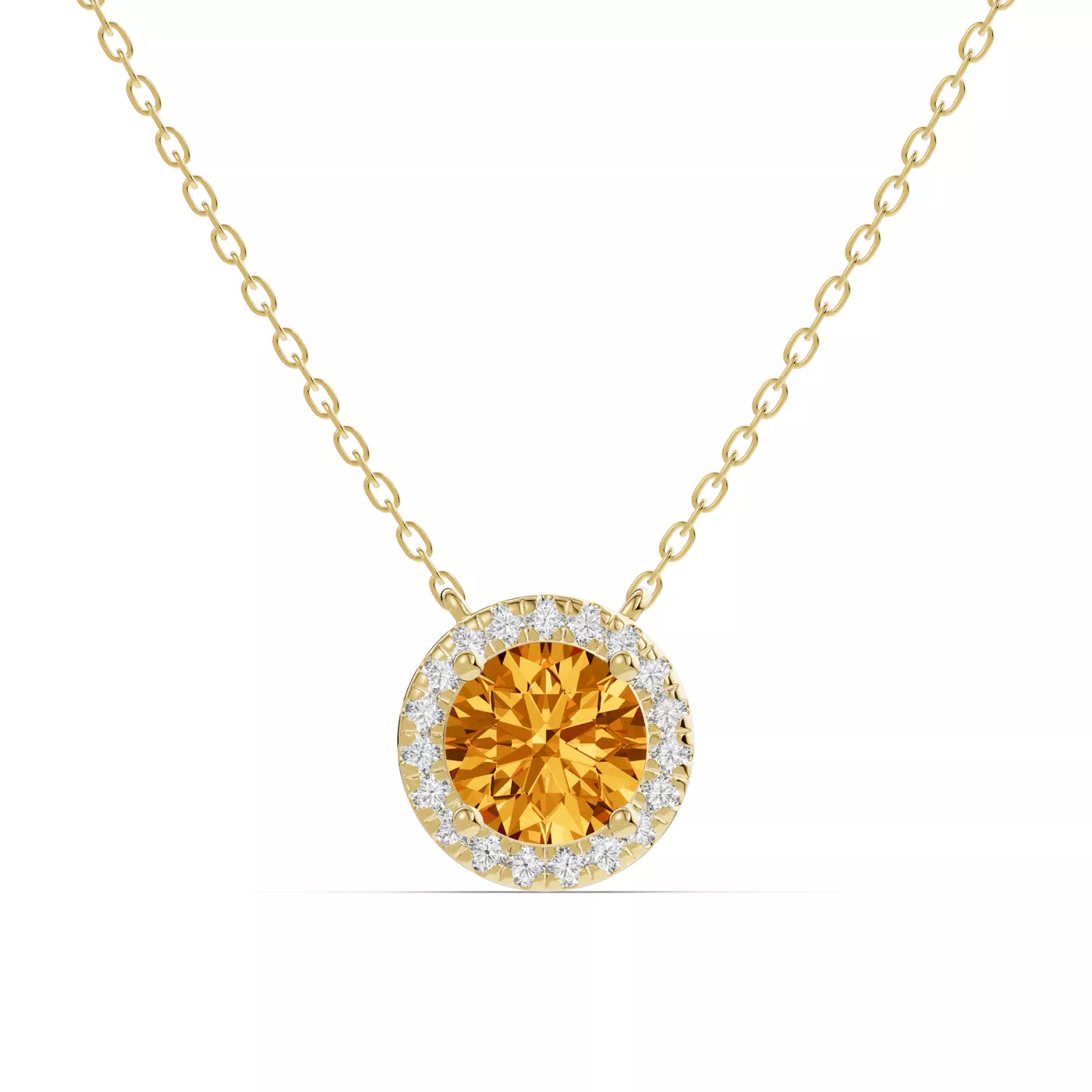 Halo Amplification 14K Yellow Gold Engagement Ring