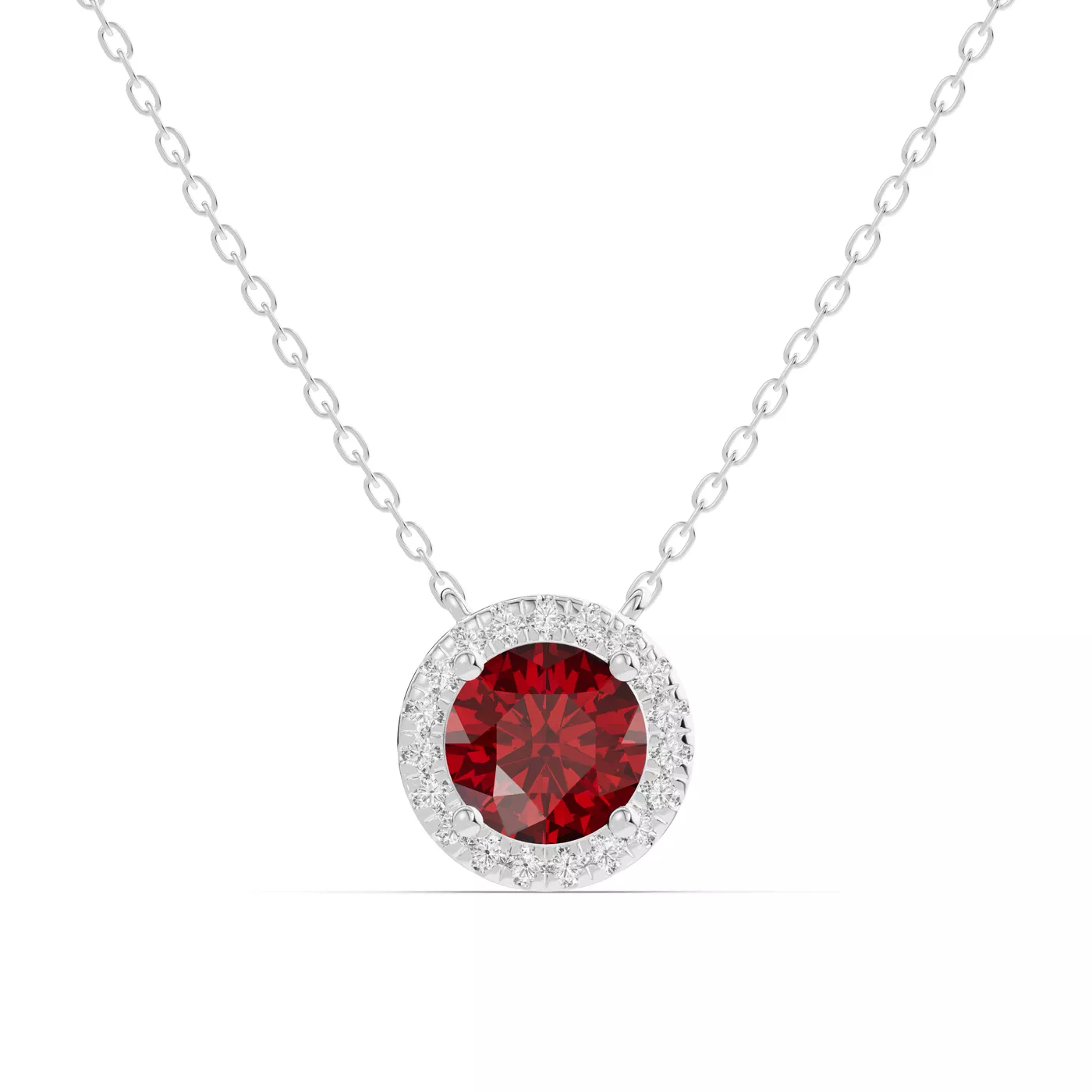 Halo Amplification 14K White Gold Engagement Ring
