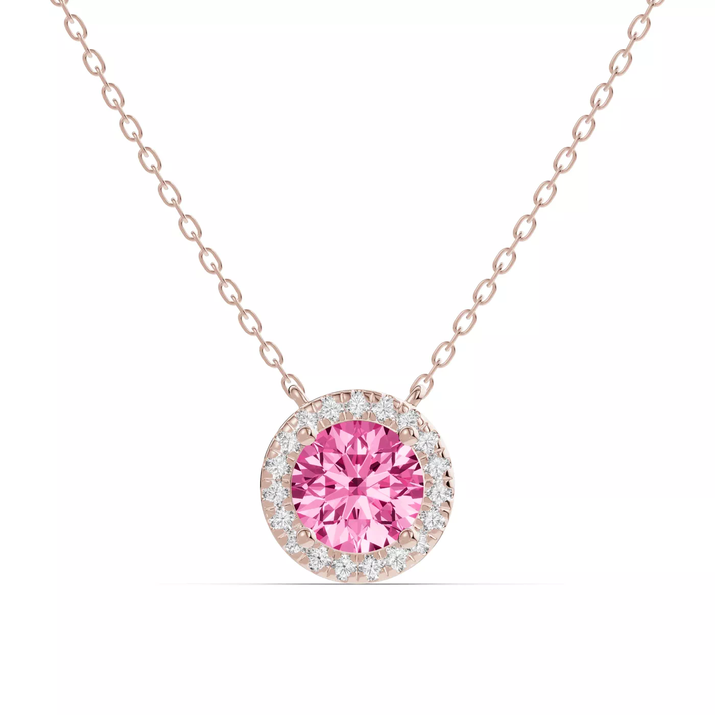 Halo Amplification 14K Rose Gold Engagement Ring
