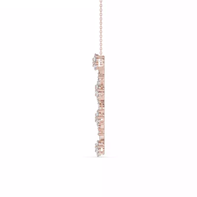 Vine Bloom Cross Diamond Pendant