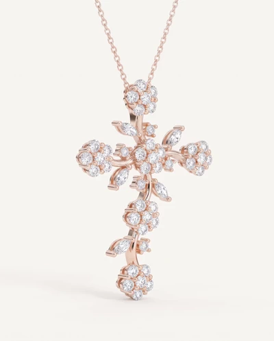Vine Bloom Cross Diamond Pendant