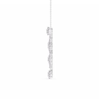 Vine Bloom Cross Diamond Pendant