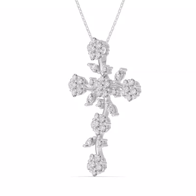 Vine Bloom Cross Diamond Pendant