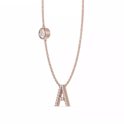 Bezel Lab Diamond Pavé Initial Necklace - A