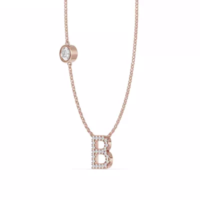 Bezel Diamond Pavé Initial Necklace - B