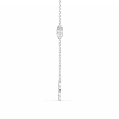 Bezel Diamond Pavé Initial Necklace - B