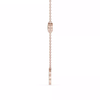 Bezel Diamond Pavé Initial Necklace - C