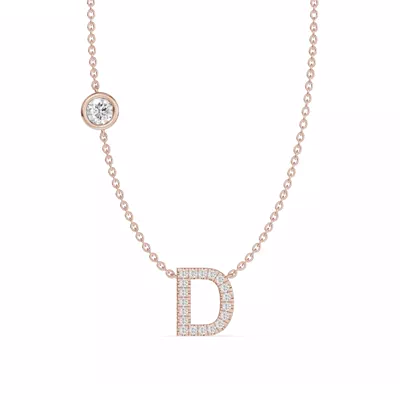 Bezel Lab Diamond Pavé Initial Necklace - D