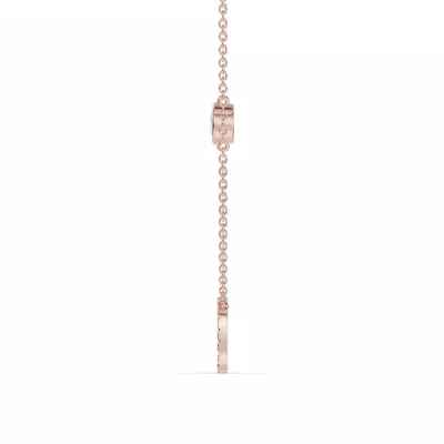 Bezel Lab Diamond Pavé Initial Necklace - D