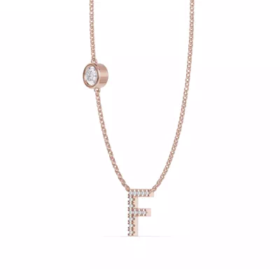 Bezel Lab Diamond Pavé Initial Necklace - F