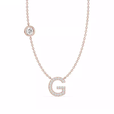 Bezel Lab Diamond Pavé Initial Necklace - G