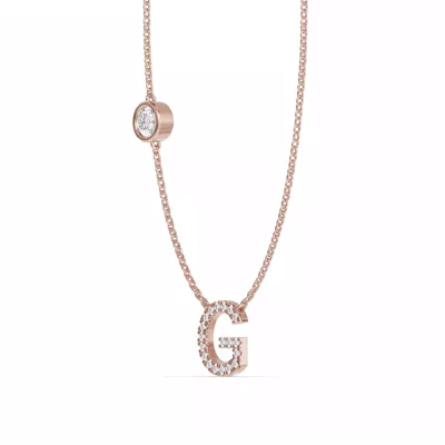 Bezel Lab Diamond Pavé Initial Necklace - G