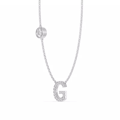Bezel Lab Diamond Pavé Initial Necklace - G