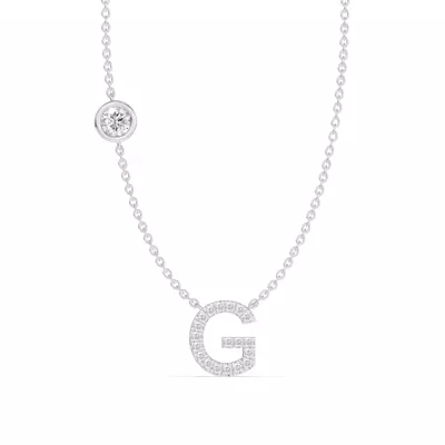 Bezel Lab Diamond Pavé Initial Necklace - G