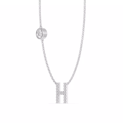 Bezel Lab Diamond Pavé Initial Necklace - H
