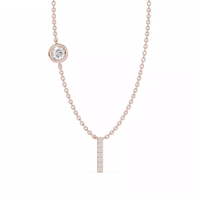 Bezel Lab Diamond Pavé Initial Necklace - I