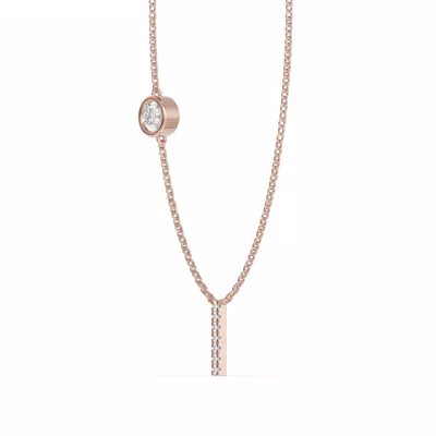 Bezel Diamond Pavé Initial Necklace - I