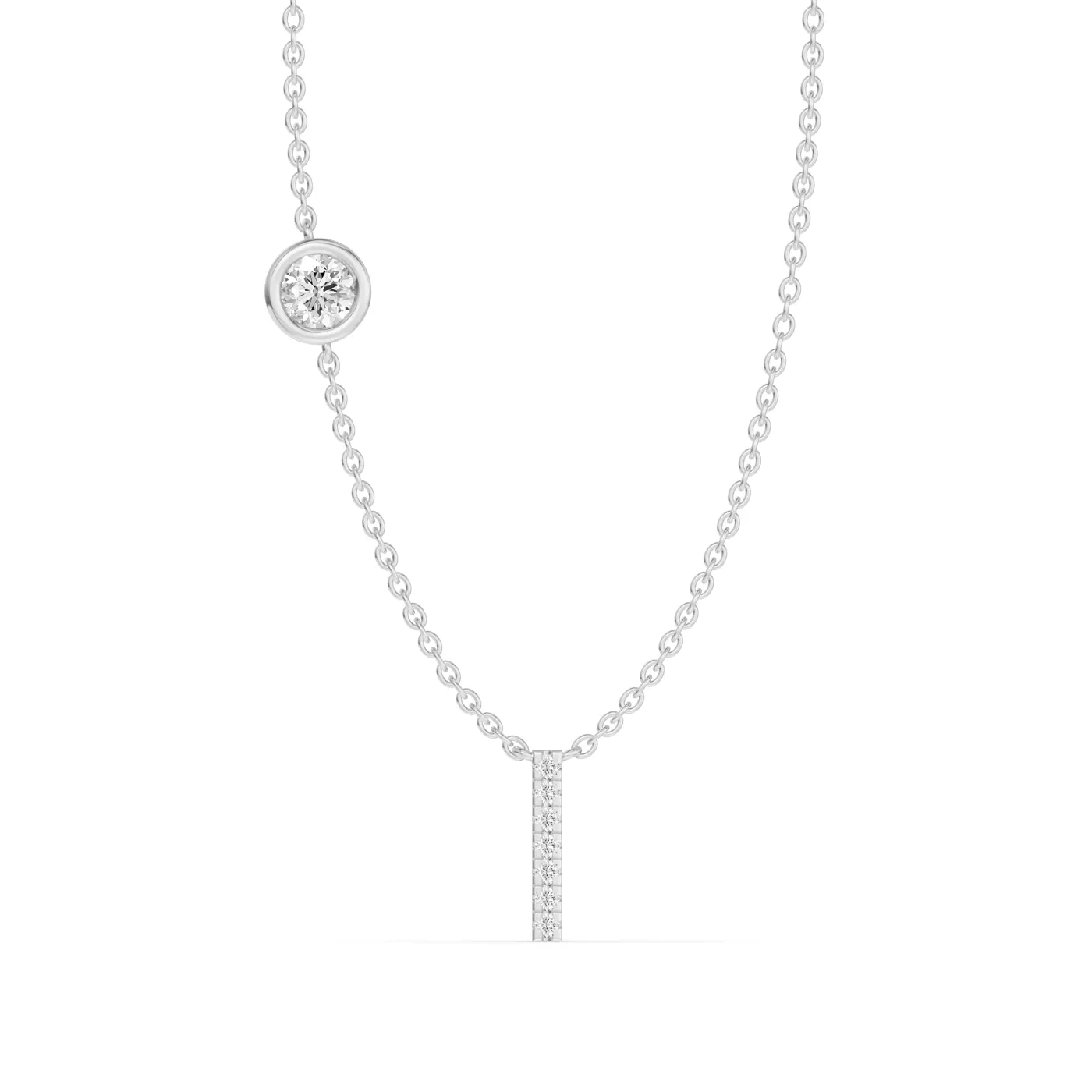Personalized Initial 14K White Gold Engagement Ring