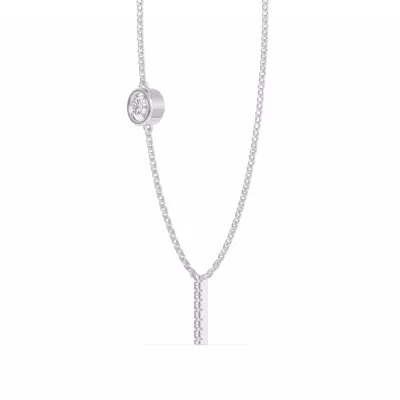Bezel Lab Diamond Pavé Initial Necklace - I
