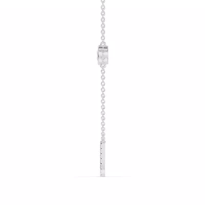 Bezel Diamond Pavé Initial Necklace - J